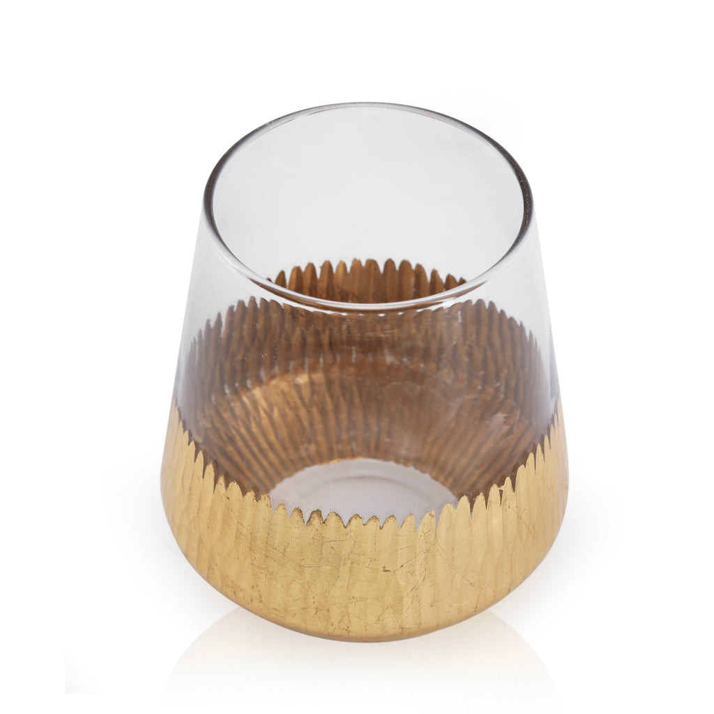 Glass Cups with Gold Bottom