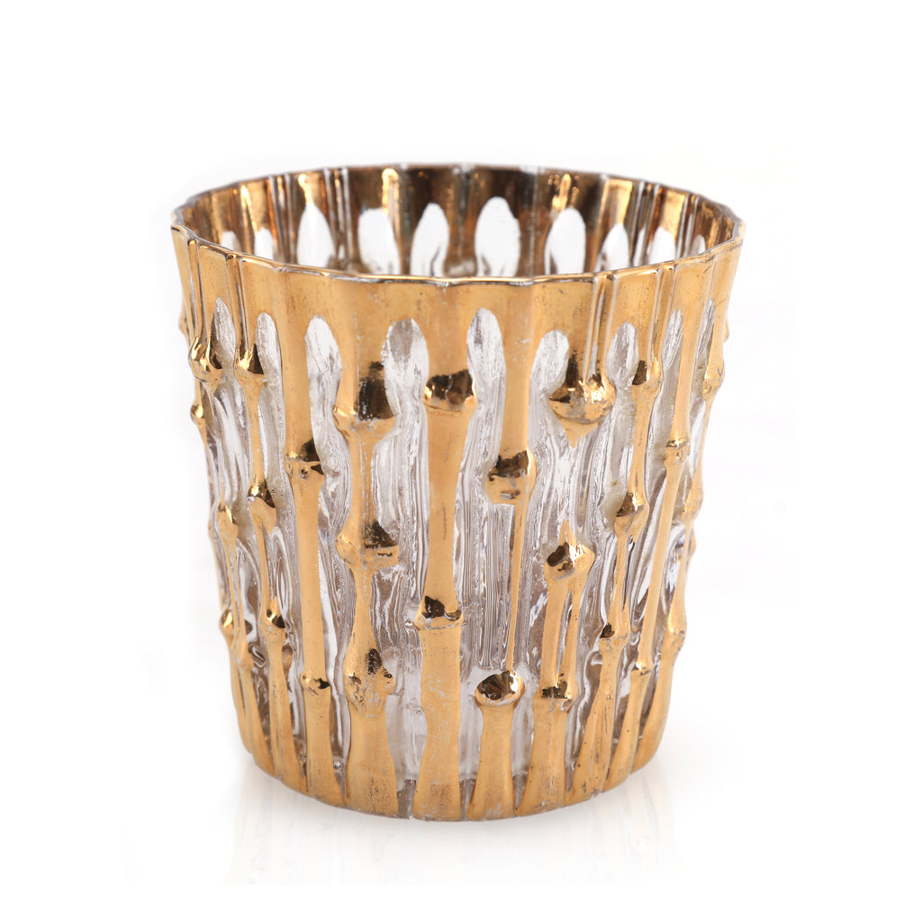 Drink Glass with Gold Drips
