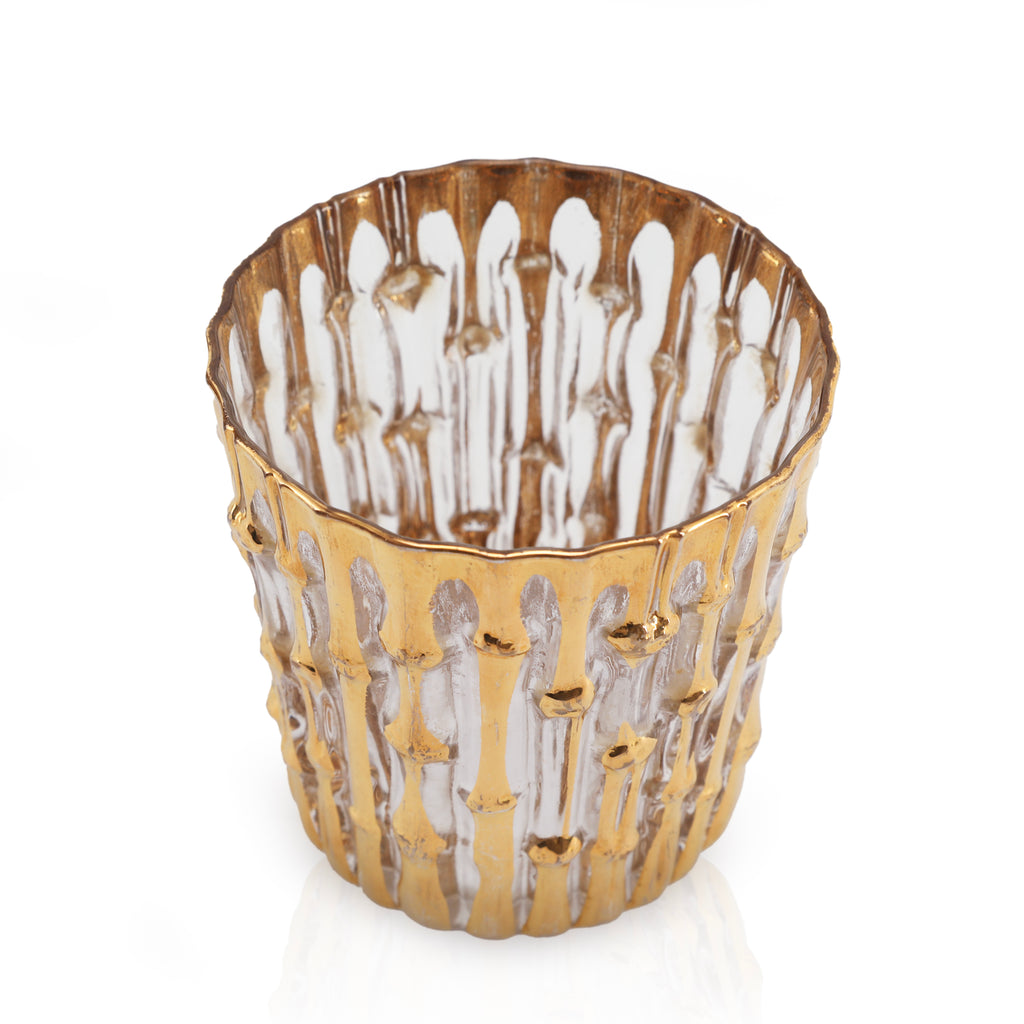 Drink Glass with Gold Drips