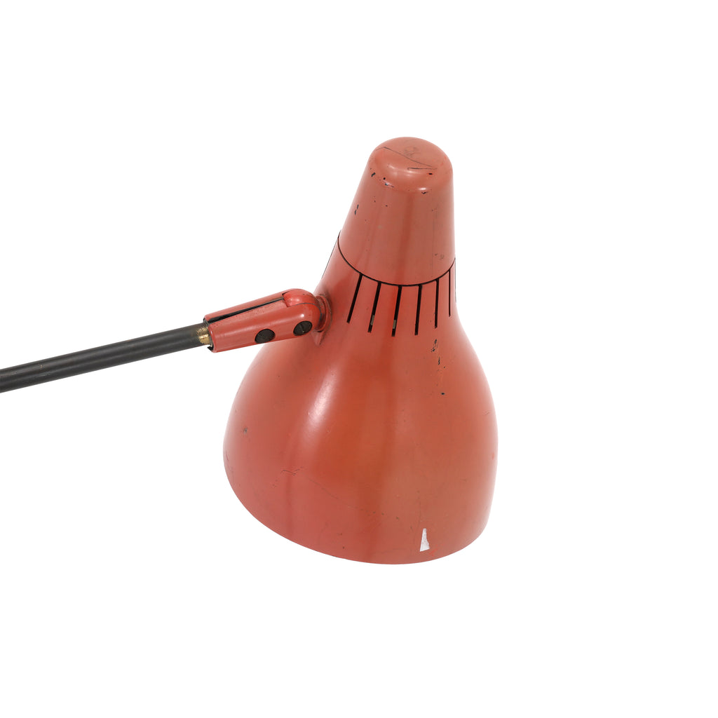 Black Floor Lamp with Orange & Cream Shades