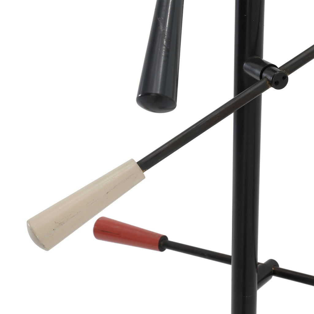 Black Floor Lamp with Orange & Cream Shades