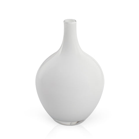 Short White Glass Vase
