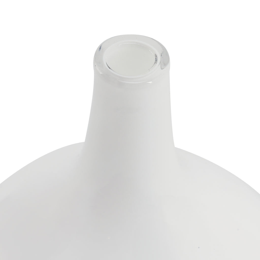 Short White Glass Vase