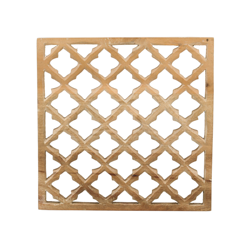 Carved Wood Design Square Panel