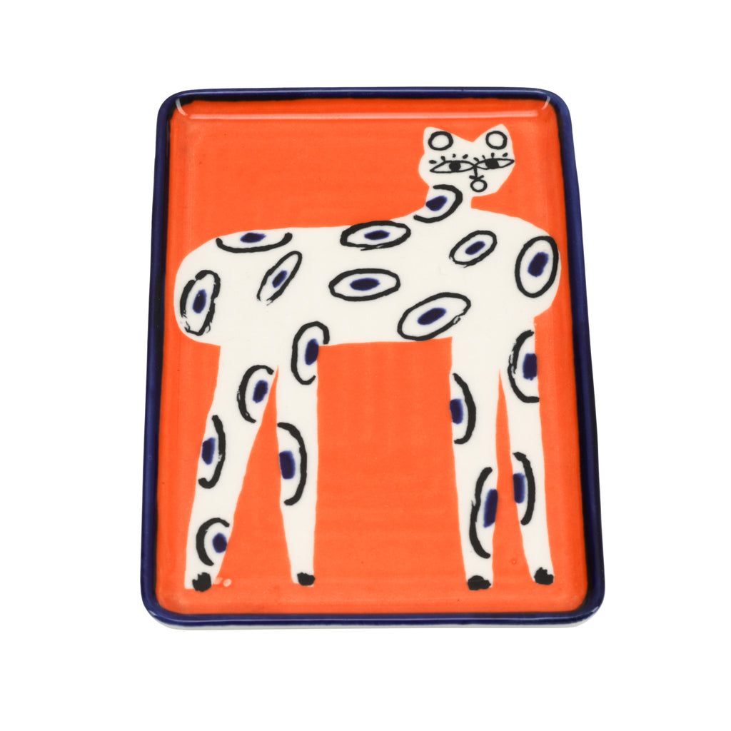 Blue Spotted Cat Trinket Tray (A+D)