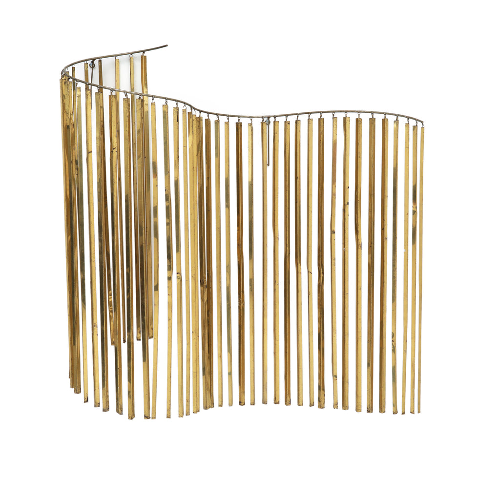 Gold Brass Wave Metal Wall Art Sculpture