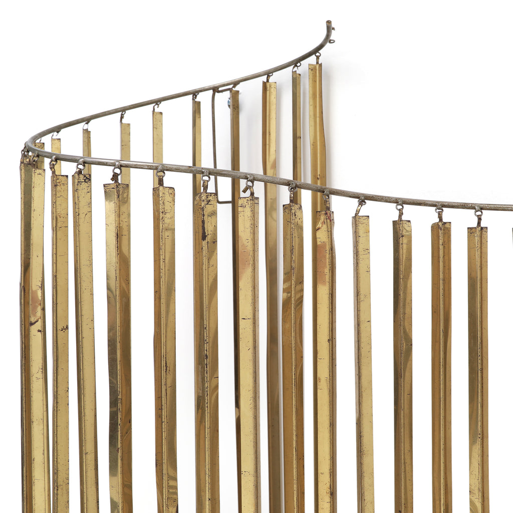 Gold Brass Wave Metal Wall Art Sculpture