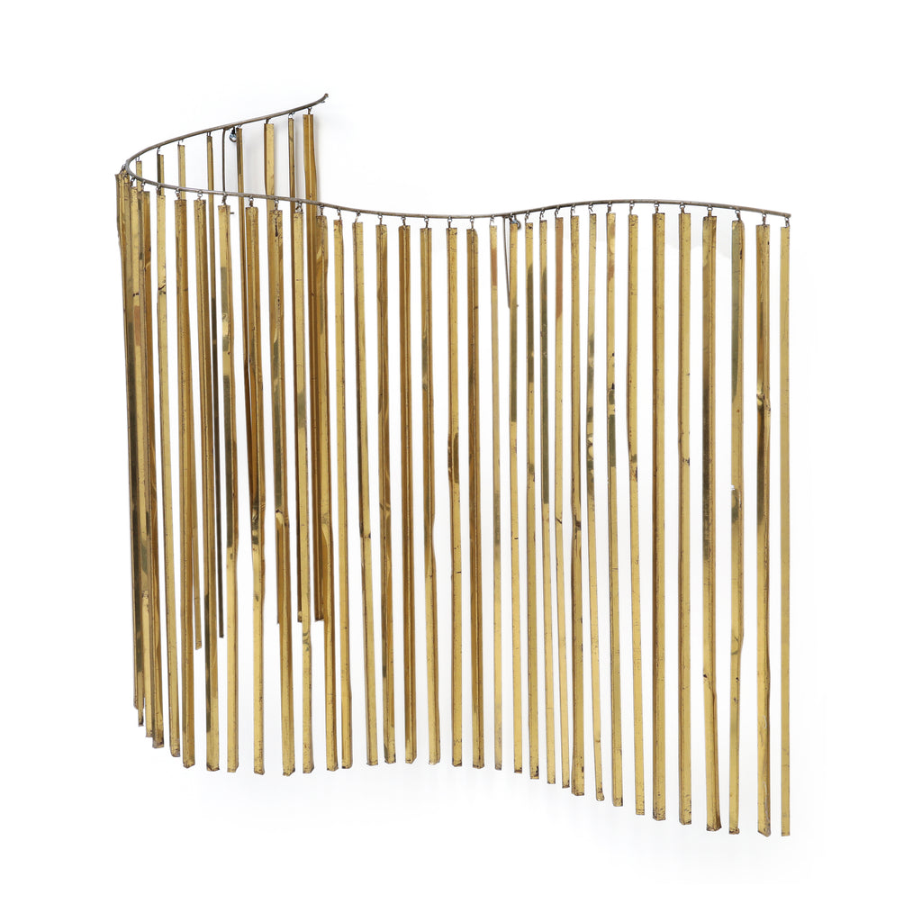 Gold Brass Wave Metal Wall Art Sculpture