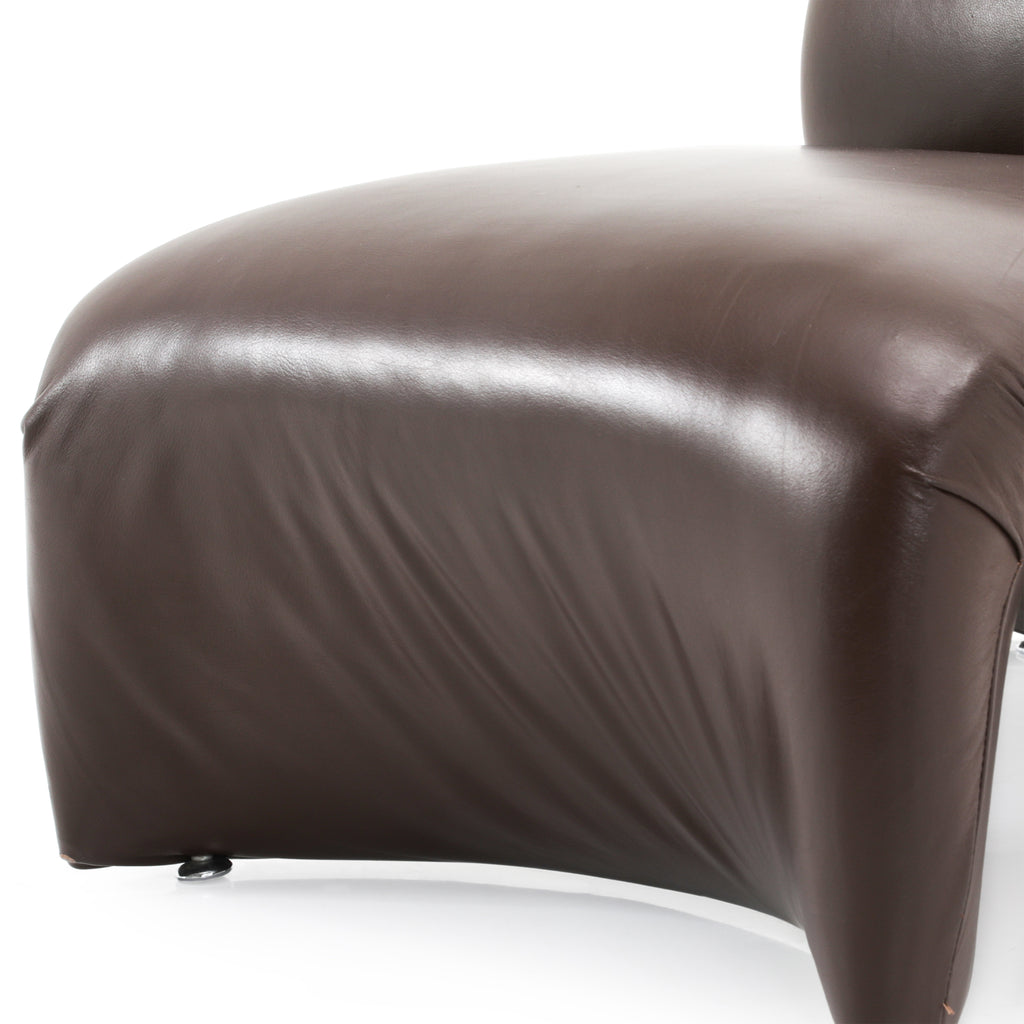 Brown Leather Ribbon Chair