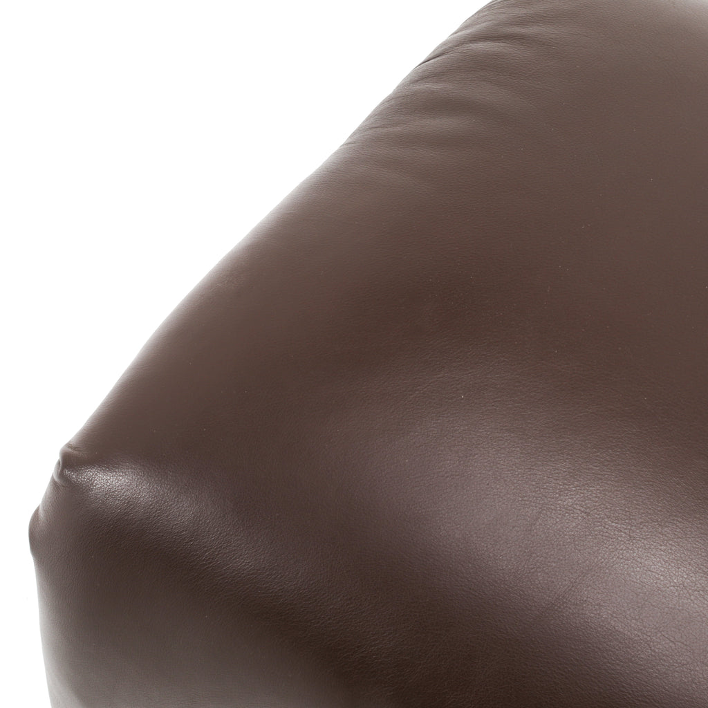 Brown Leather Ribbon Ottoman