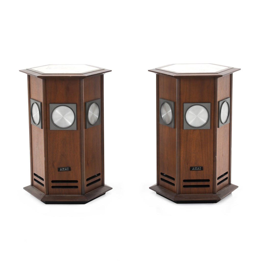 Akai Hexagonal Wood / Marble Speakers