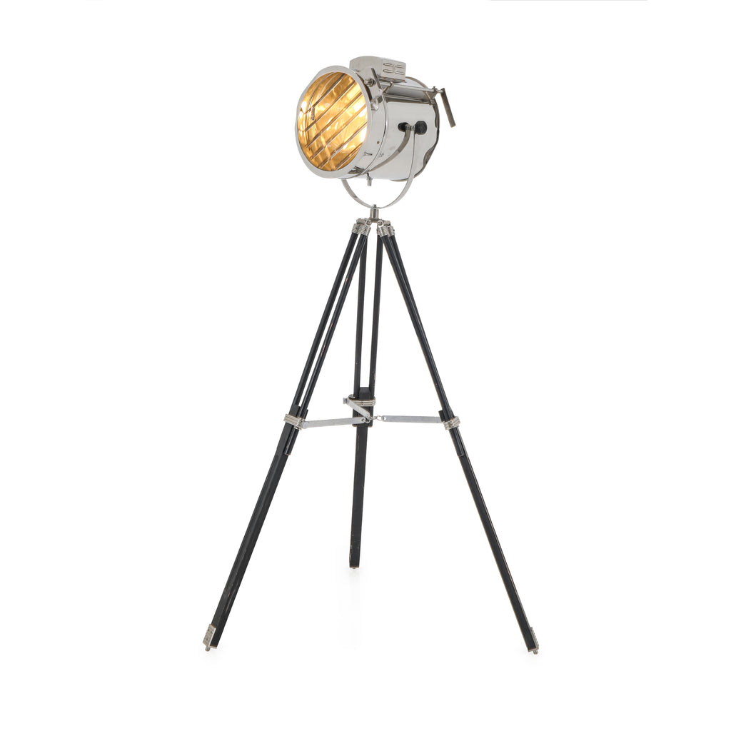 Chrome Slatted Spotlight Floor Lamp