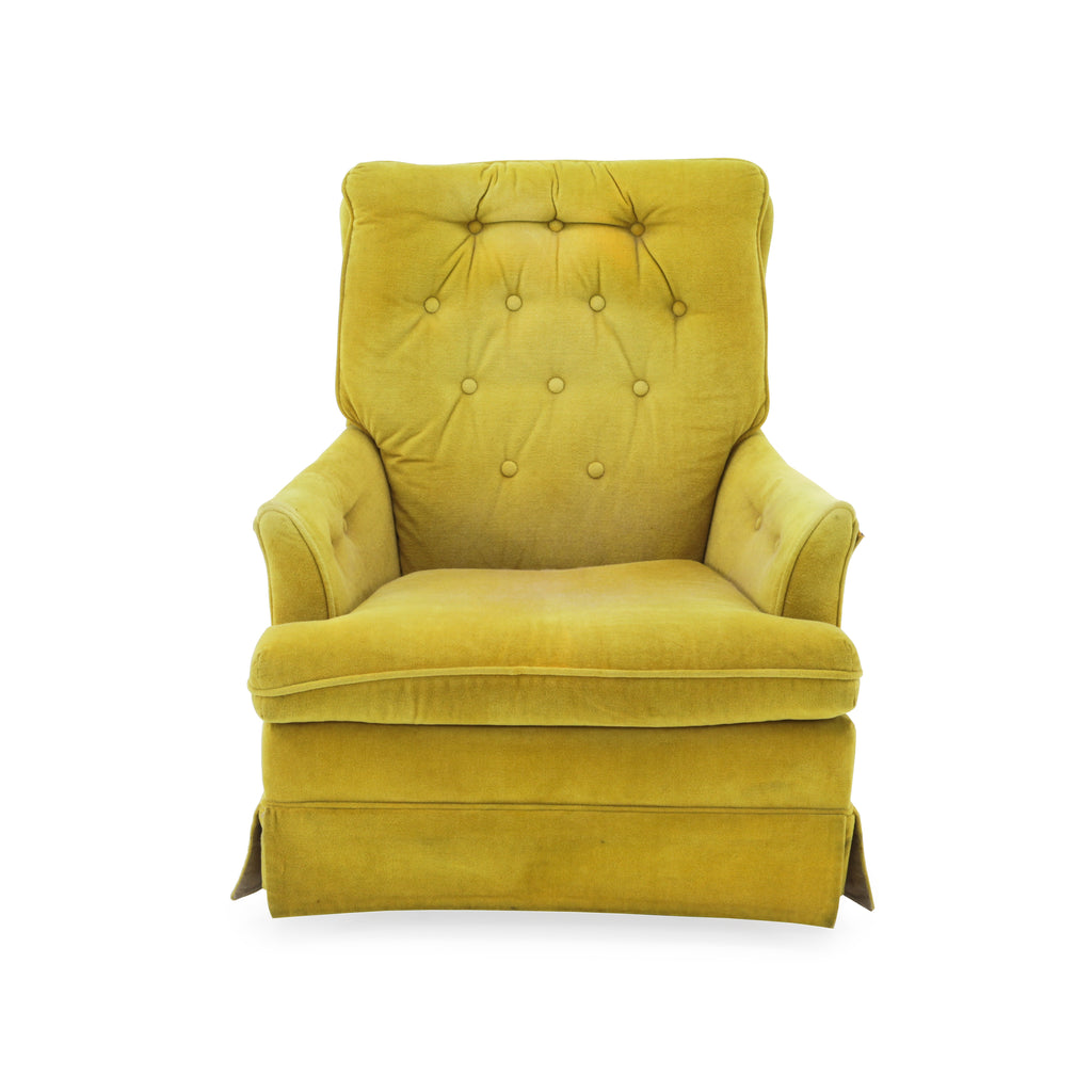 Vintage Yellow Armchair with Skirt