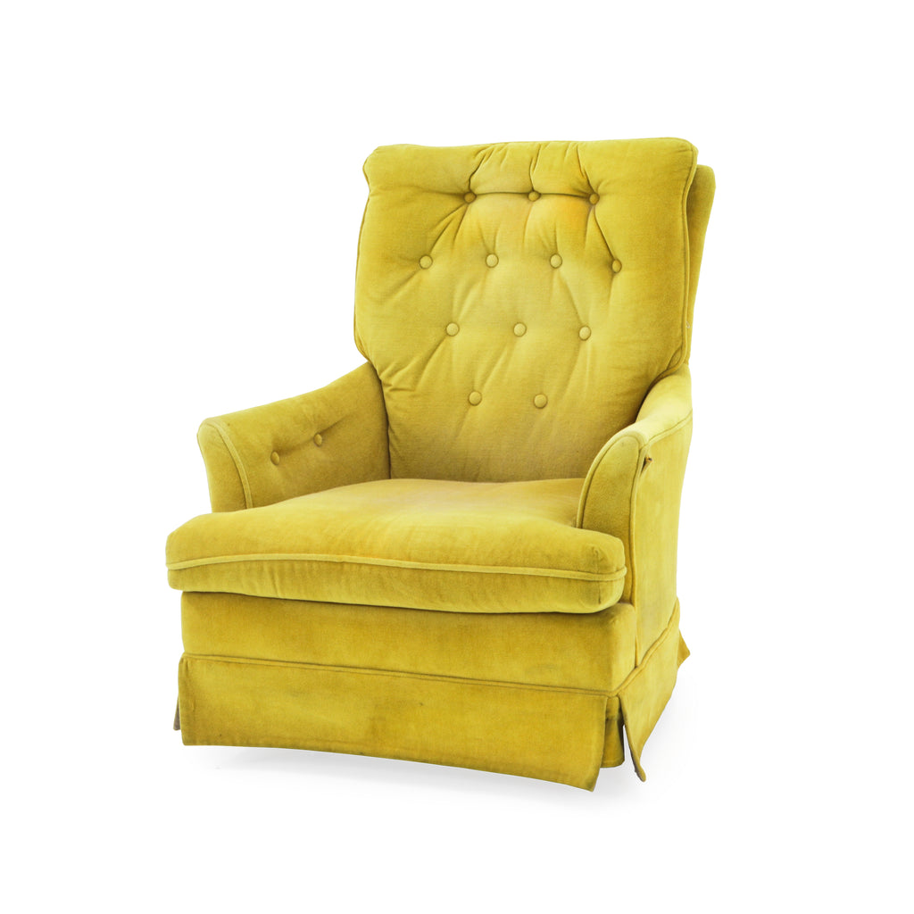 Vintage Yellow Armchair with Skirt