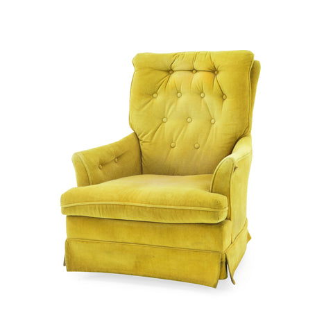 Vintage Yellow Armchair with Skirt