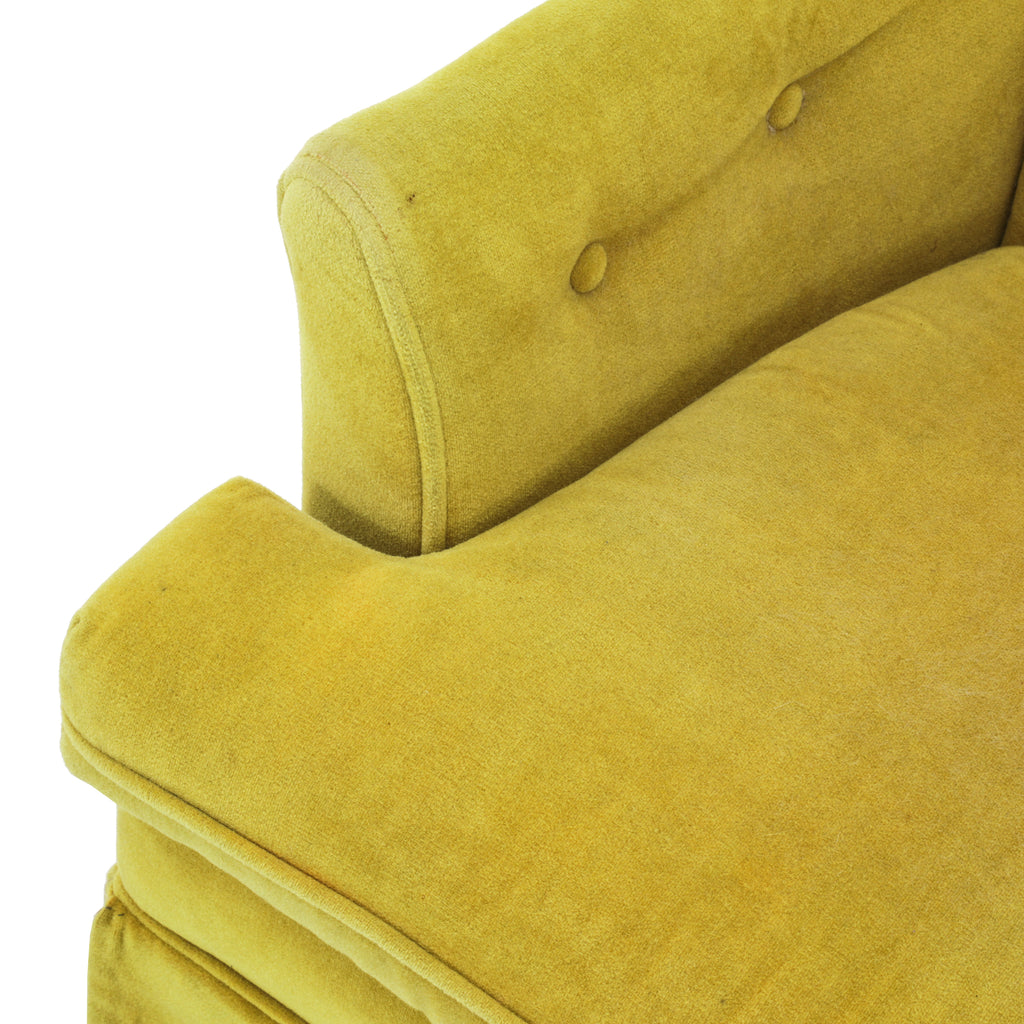 Vintage Yellow Armchair with Skirt