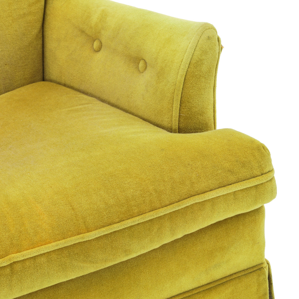 Vintage Yellow Armchair with Skirt