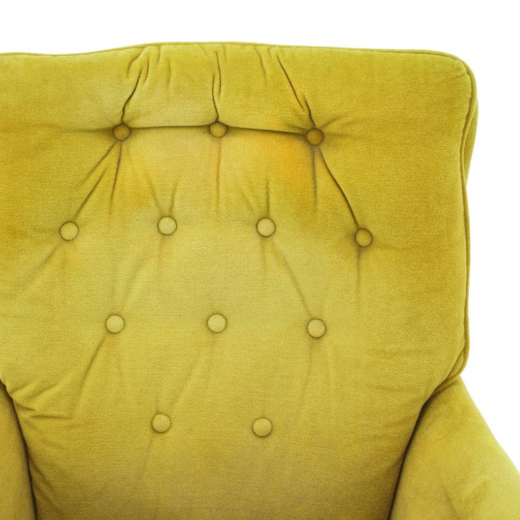 Vintage Yellow Armchair with Skirt