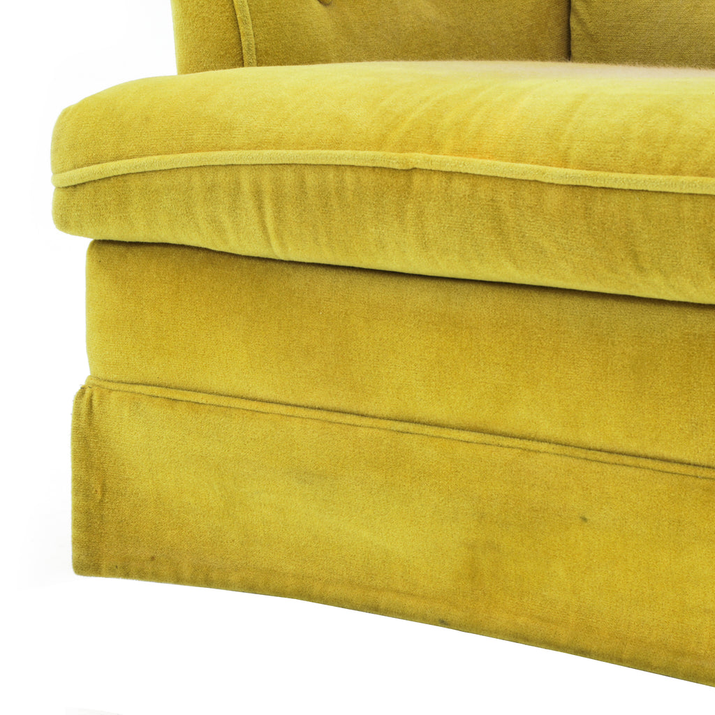 Vintage Yellow Armchair with Skirt