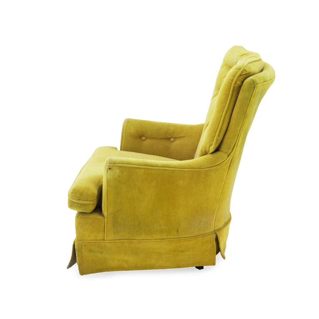 Vintage Yellow Armchair with Skirt