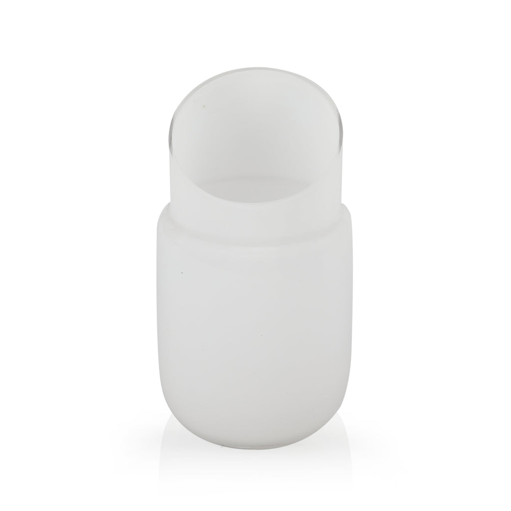 White Glass Pill Vase