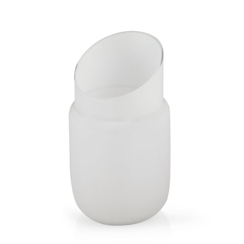White Glass Pill Vase