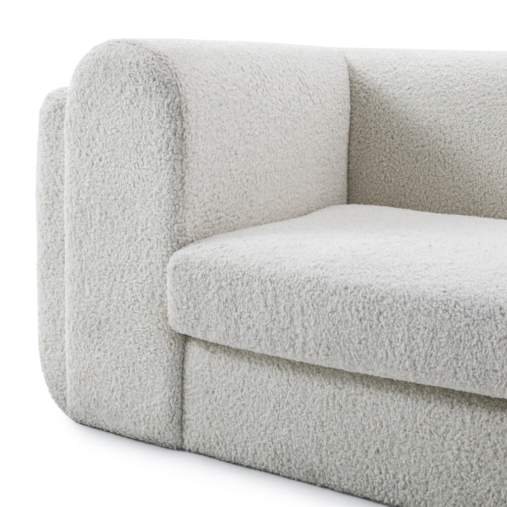 Large White Boucle Eileen Sofa