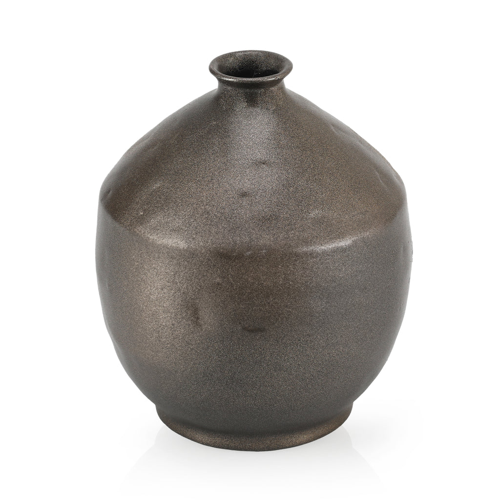 Small Round Dark Brown Vase