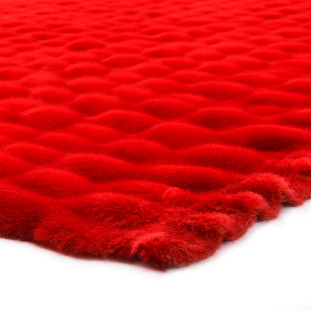 Large Red Throw Blanket w/ Ripples