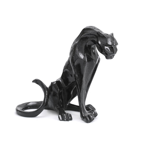 Black / Glitter Panther Abstract Table Sculpture