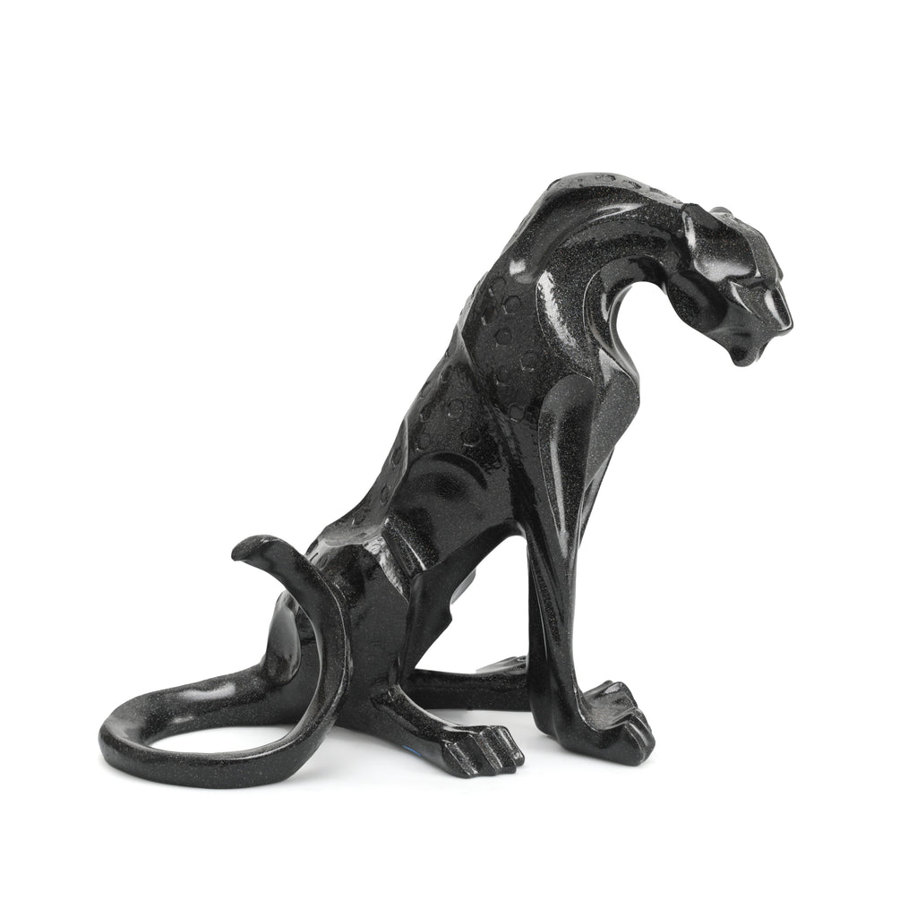 Black / Glitter Panther Abstract Table Sculpture