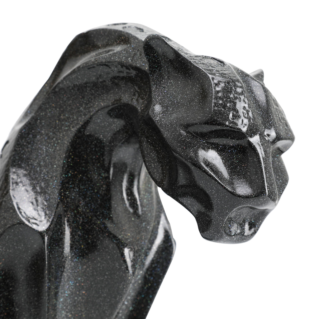 Black / Glitter Panther Abstract Table Sculpture