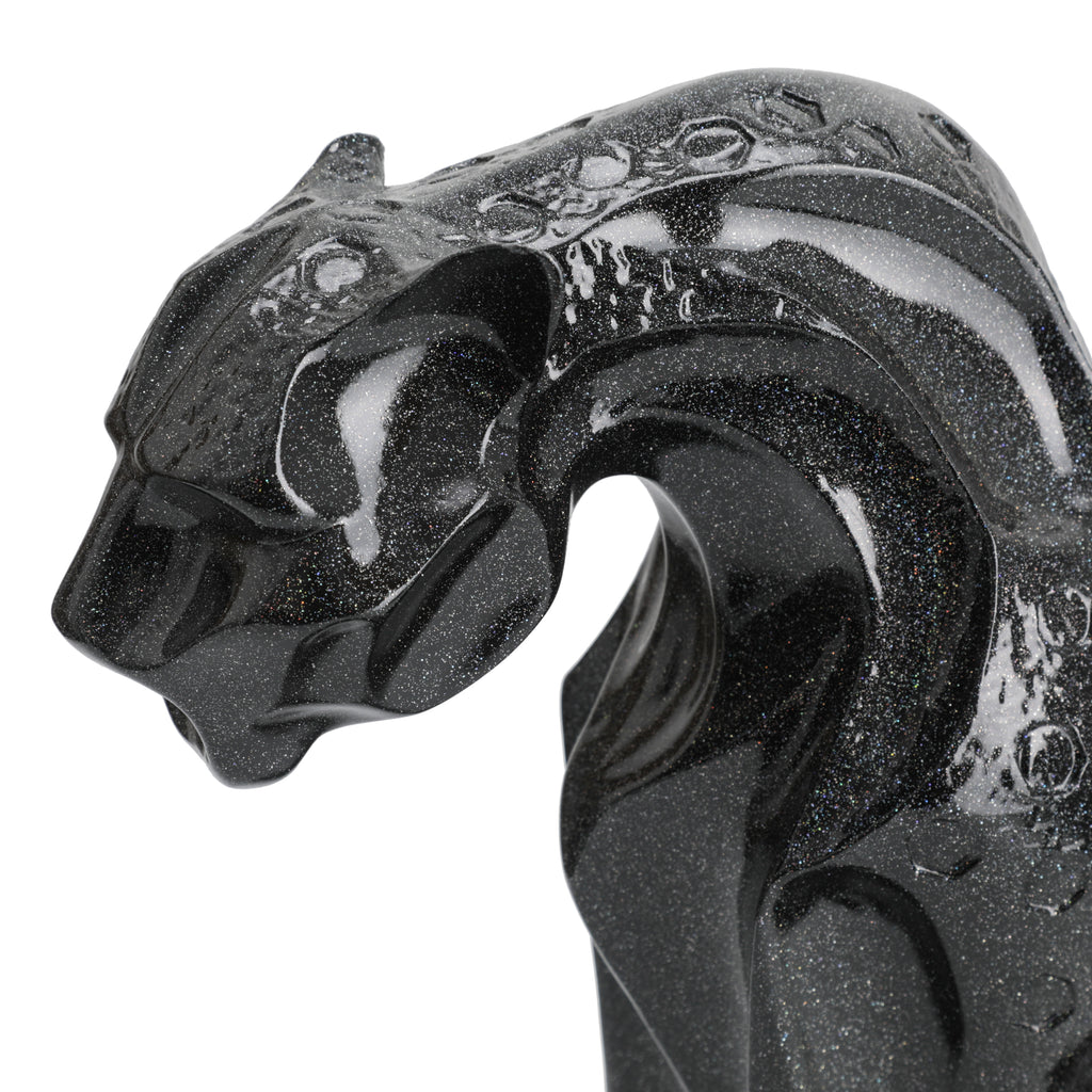 Black / Glitter Panther Abstract Table Sculpture