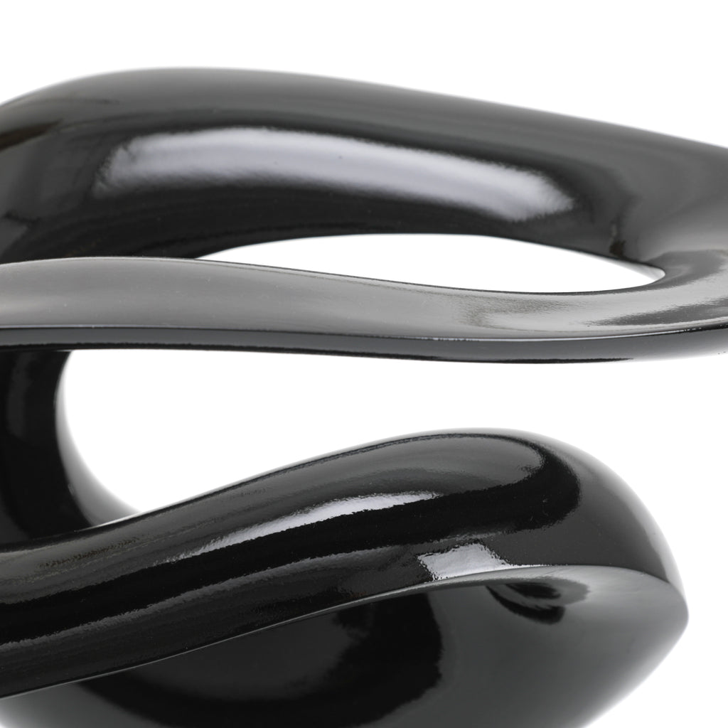 Black Shiny Abstract Loop Table Sculpture (A+D)