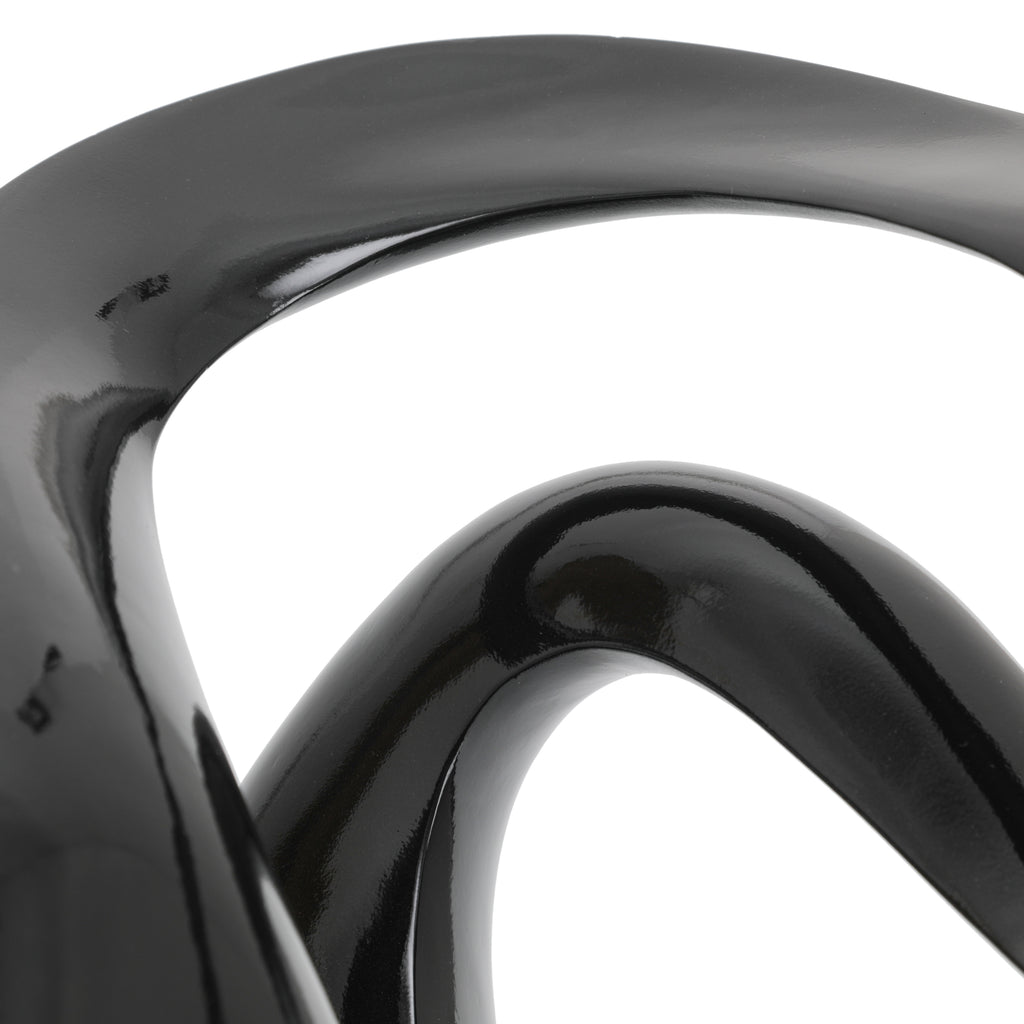 Black Shiny Abstract Loop Table Sculpture (A+D)