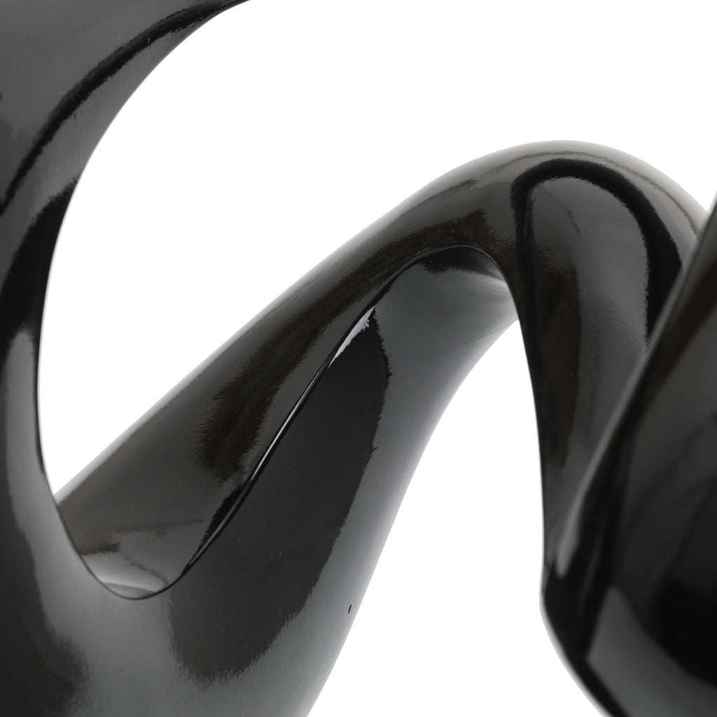 Black Shiny Abstract Loop Table Sculpture (A+D)
