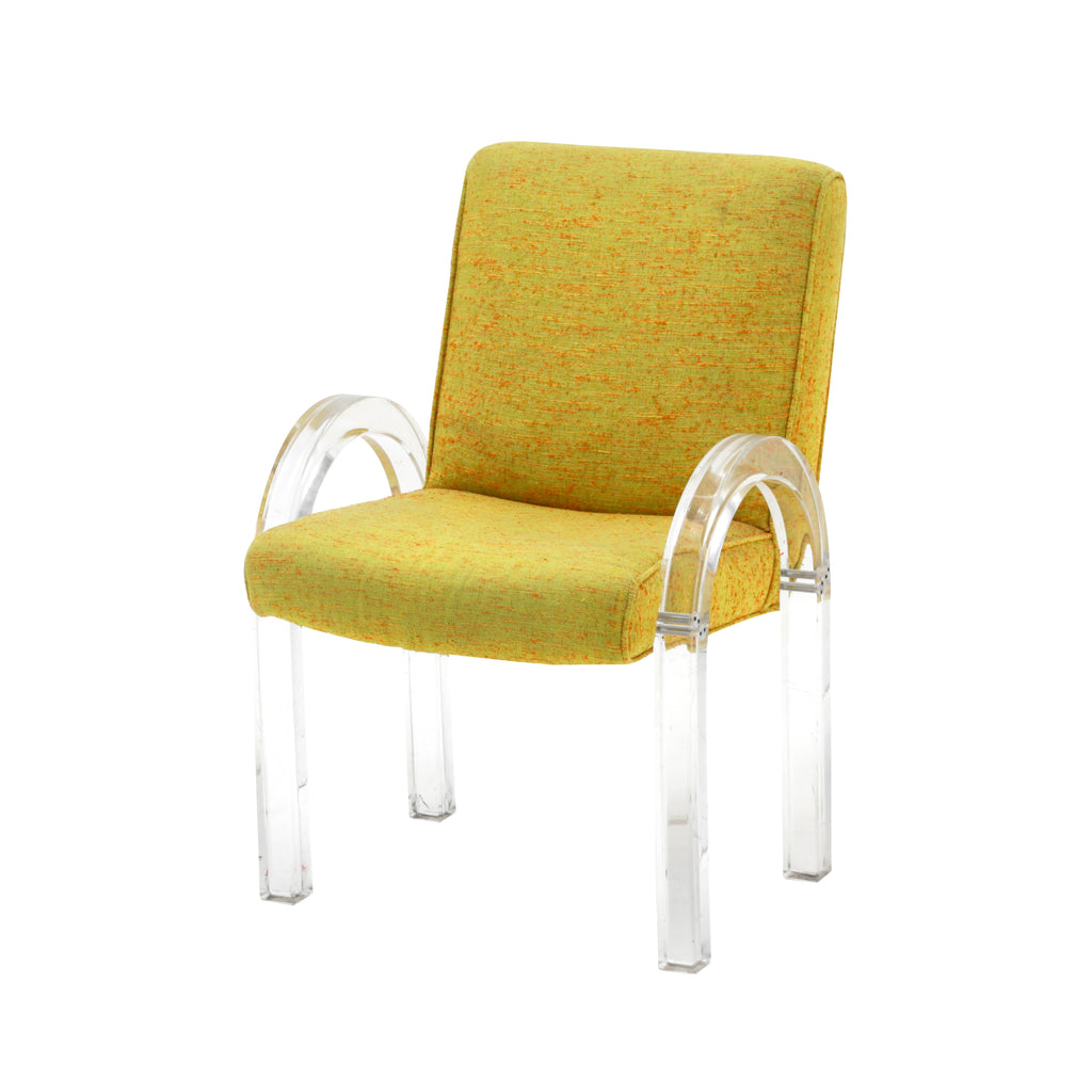 Vintage Yellow and Lucite Chair