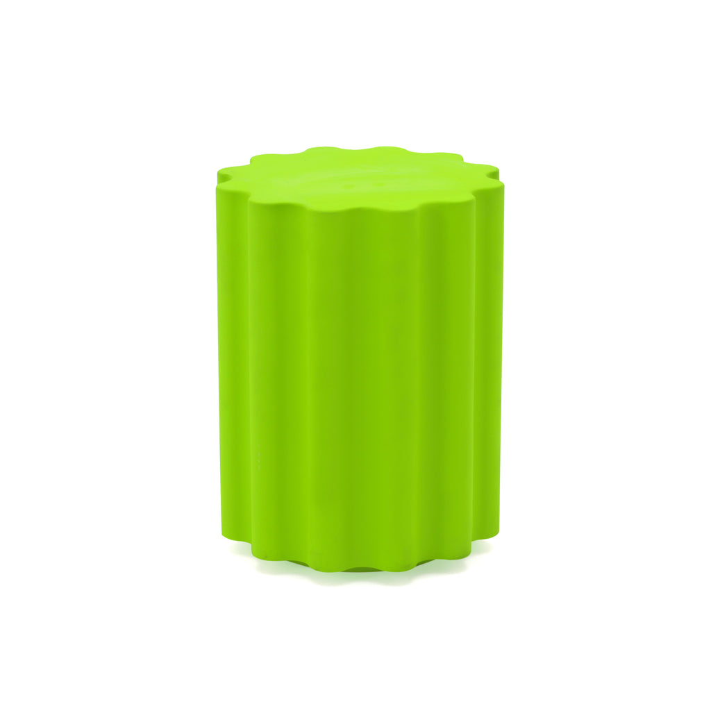 Green Wavy Pedestal Side Table