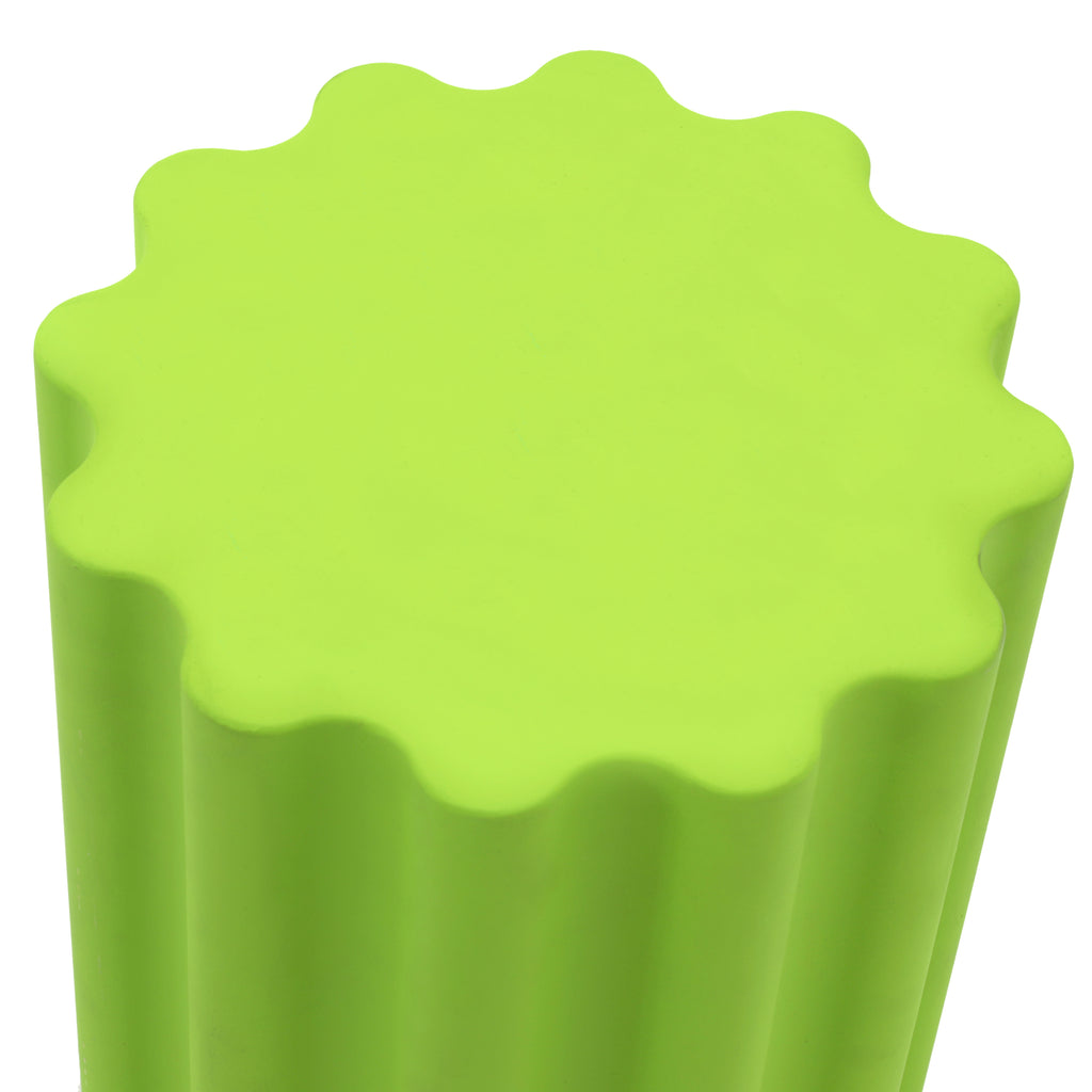 Green Wavy Pedestal Side Table