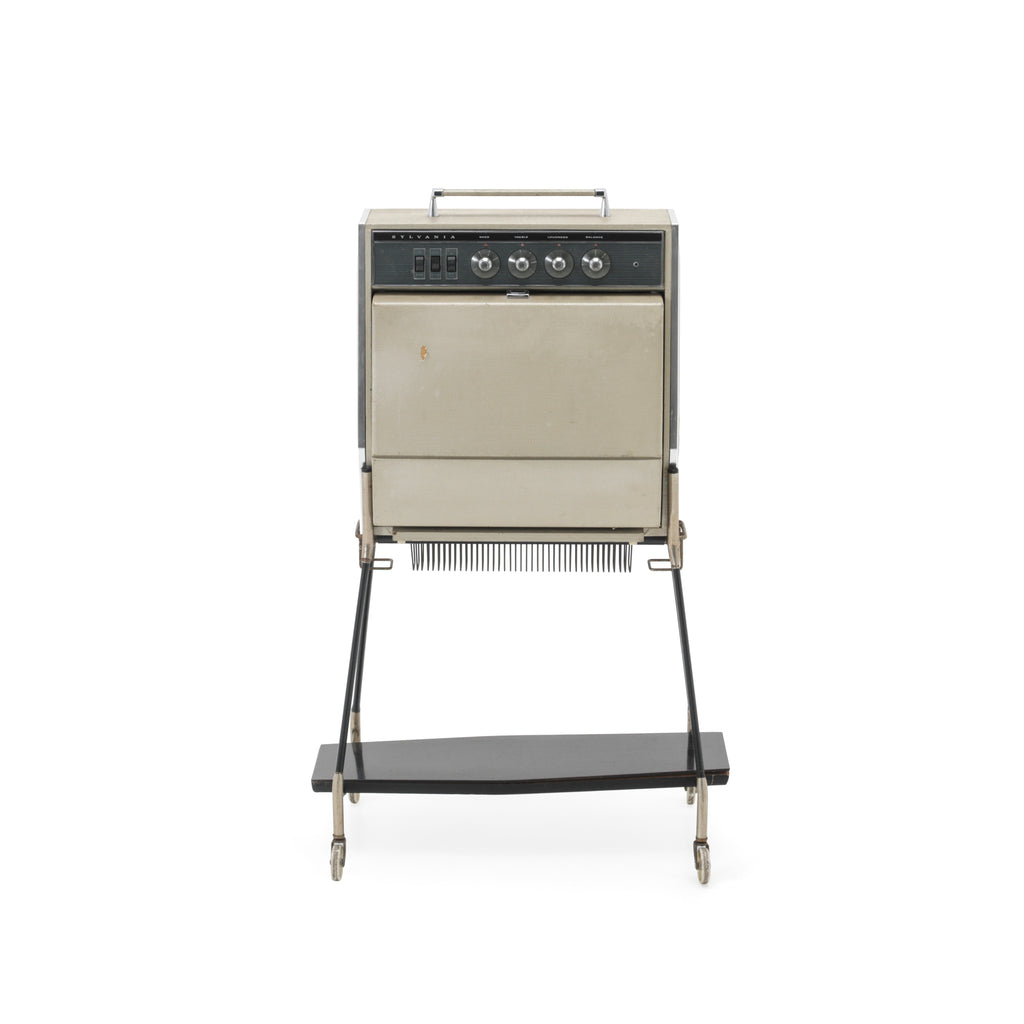 Beige Sylvania Turntable with Built In Speakers & Cart