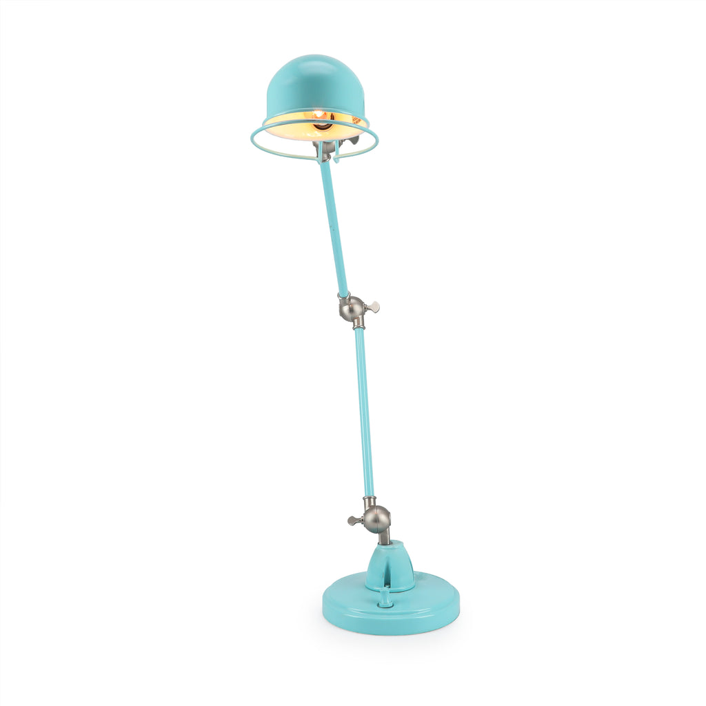 Light Blue Adjustable Swing Desk Lamp