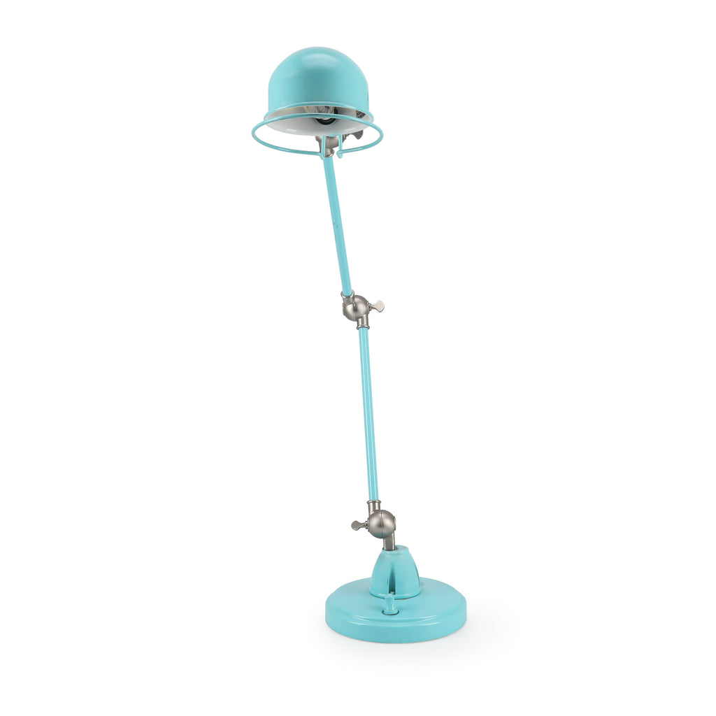 Light Blue Adjustable Swing Desk Lamp