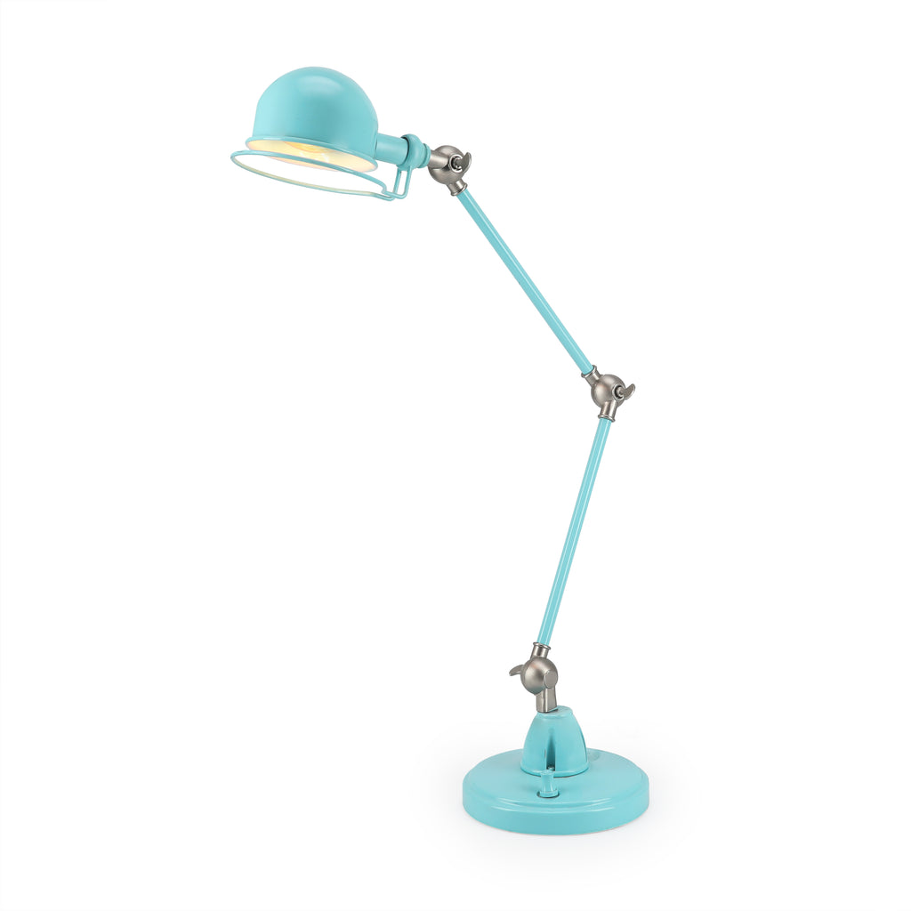 Light Blue Adjustable Swing Desk Lamp