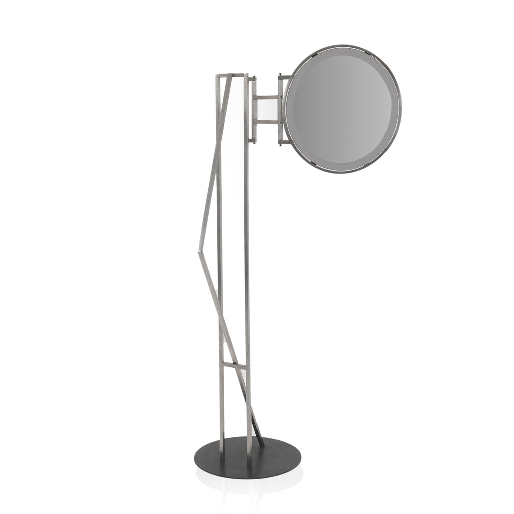 Standing Circular Mirror with Metal Frame