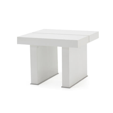 White Lacquer Split Side Table - Medium