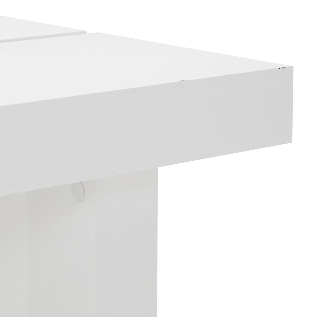 White Lacquer Split Side Table - Medium