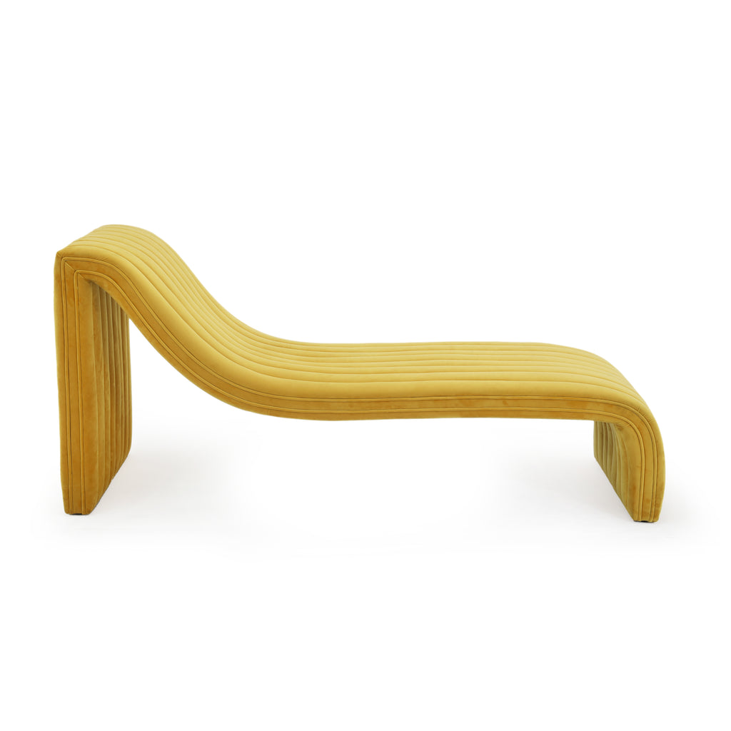 Yellow Velvet Wave Chaise