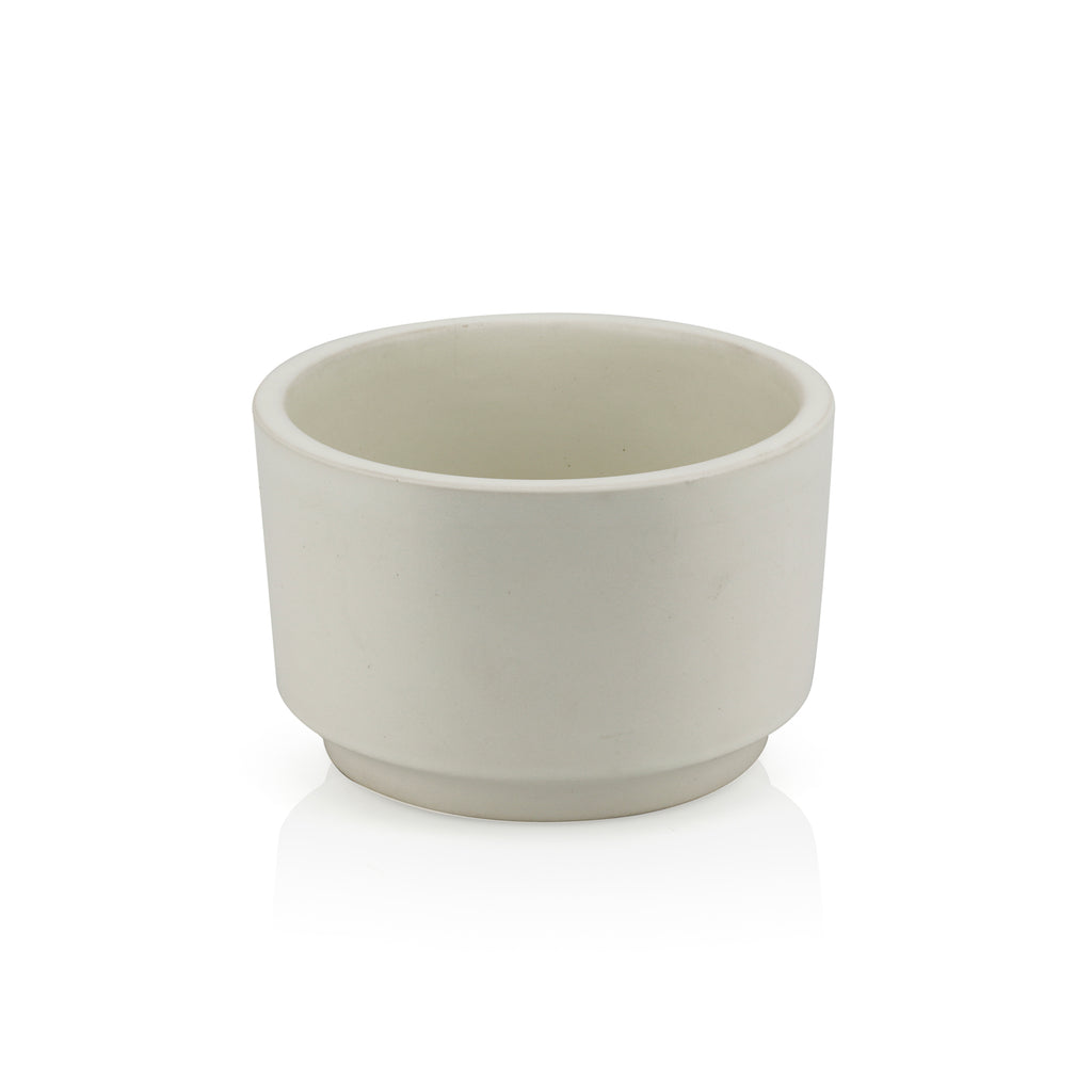 White Small Cylinder Planter