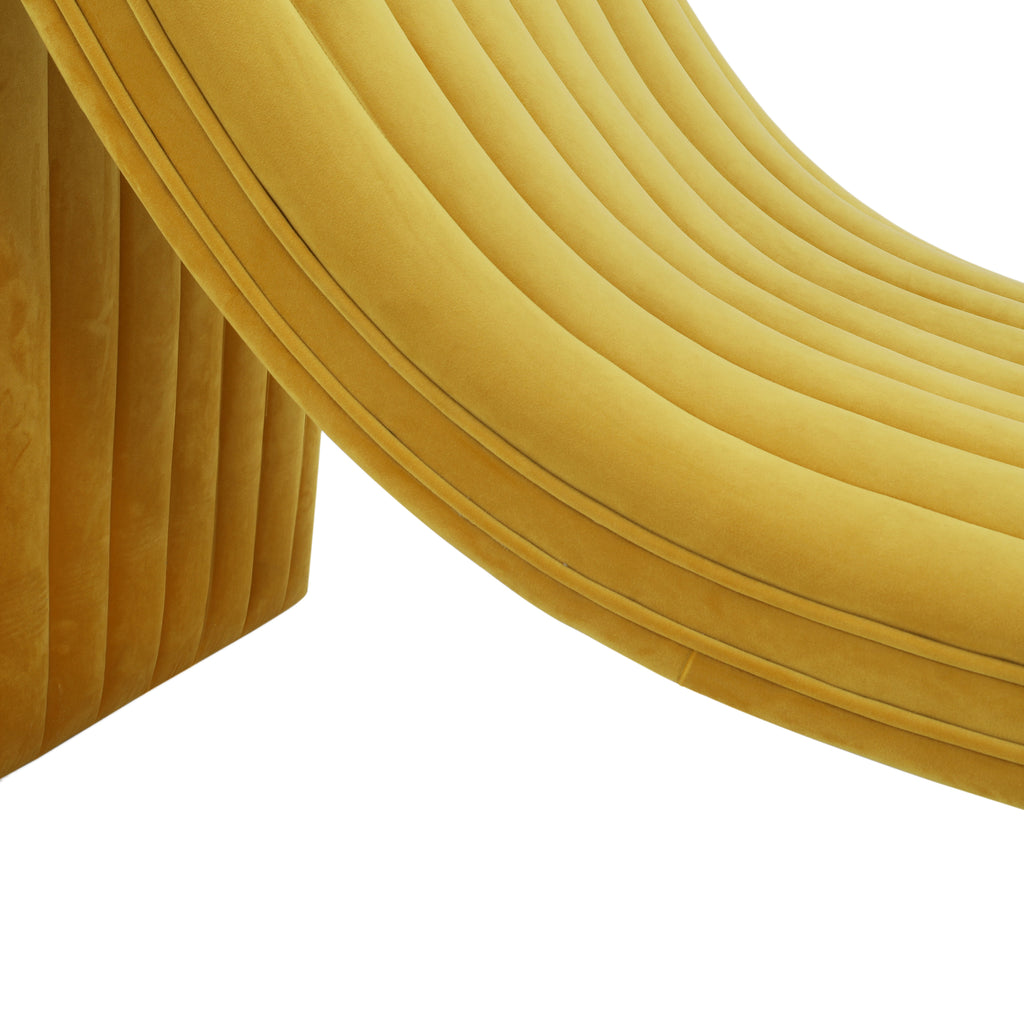 Yellow Velvet Wave Chaise