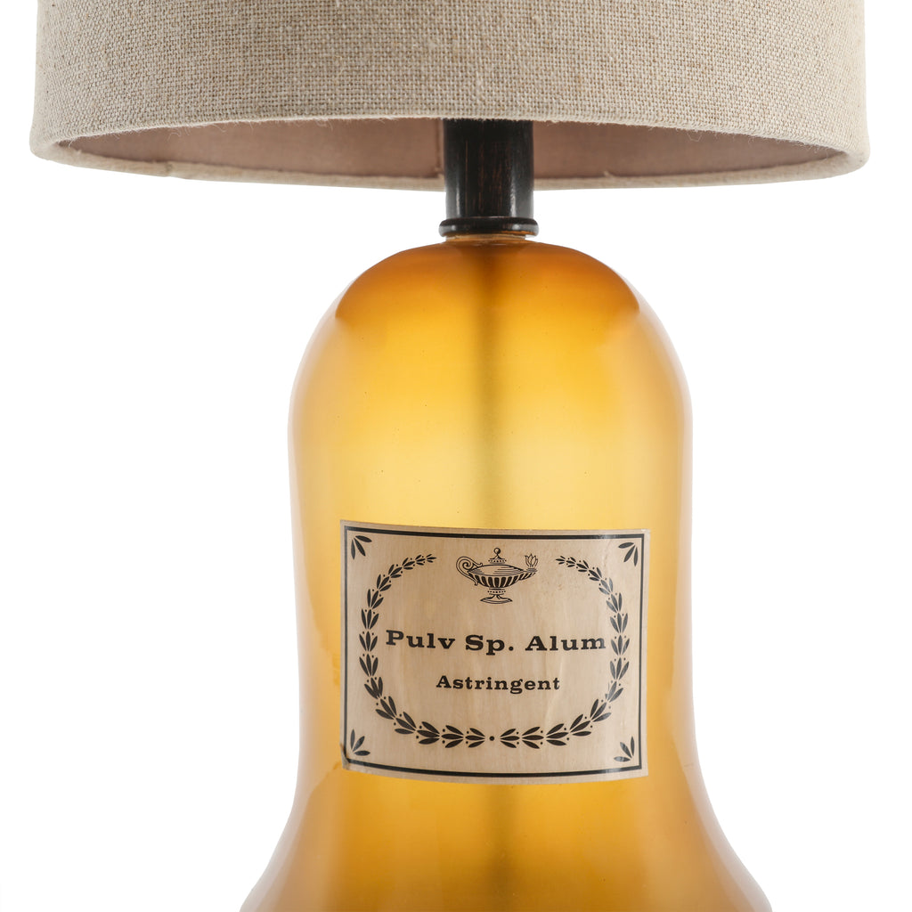 Amber Glass Base Table Lamp